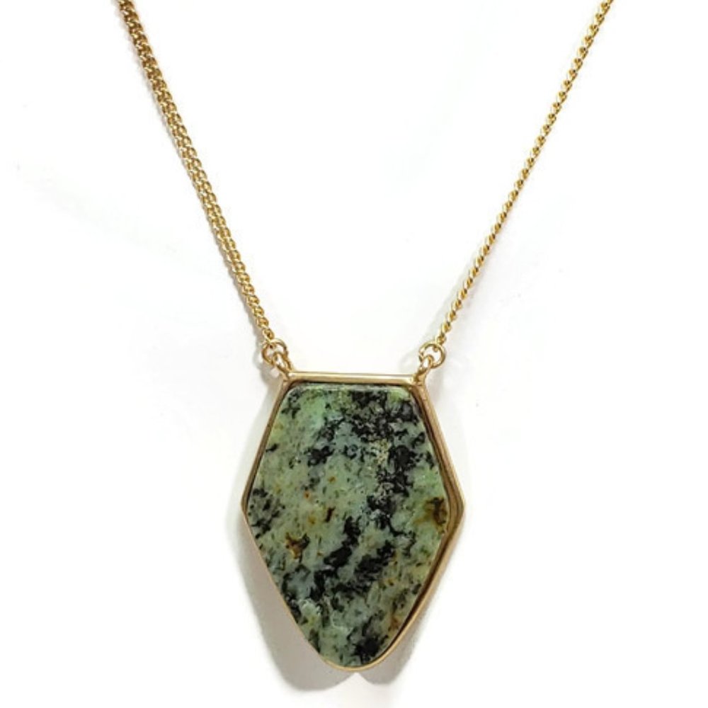 Green Semi Precious Stone Necklace 24.5"